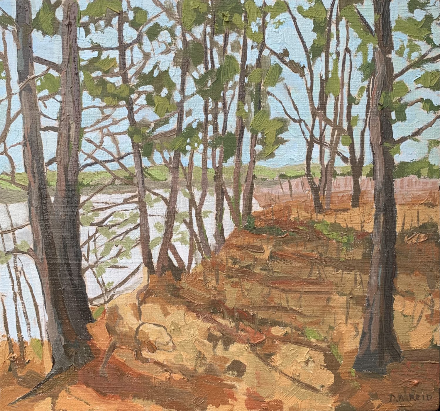 Exploration Warm Study, 2020, oil on panel, painted by Dennis Austin Reid