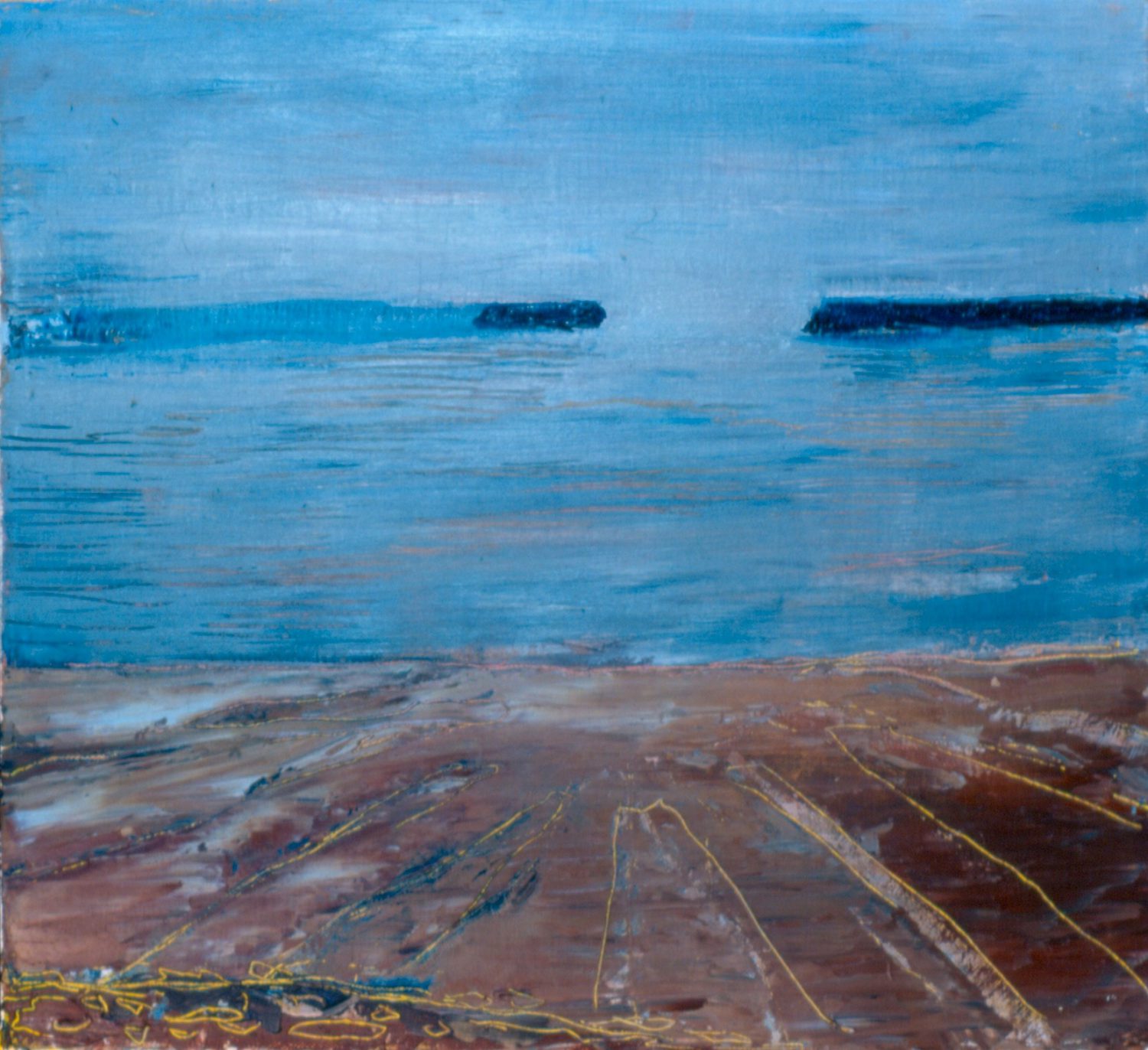 Grindstone Island, 1999, oil on canvas, painted by Dennis Austin Reid