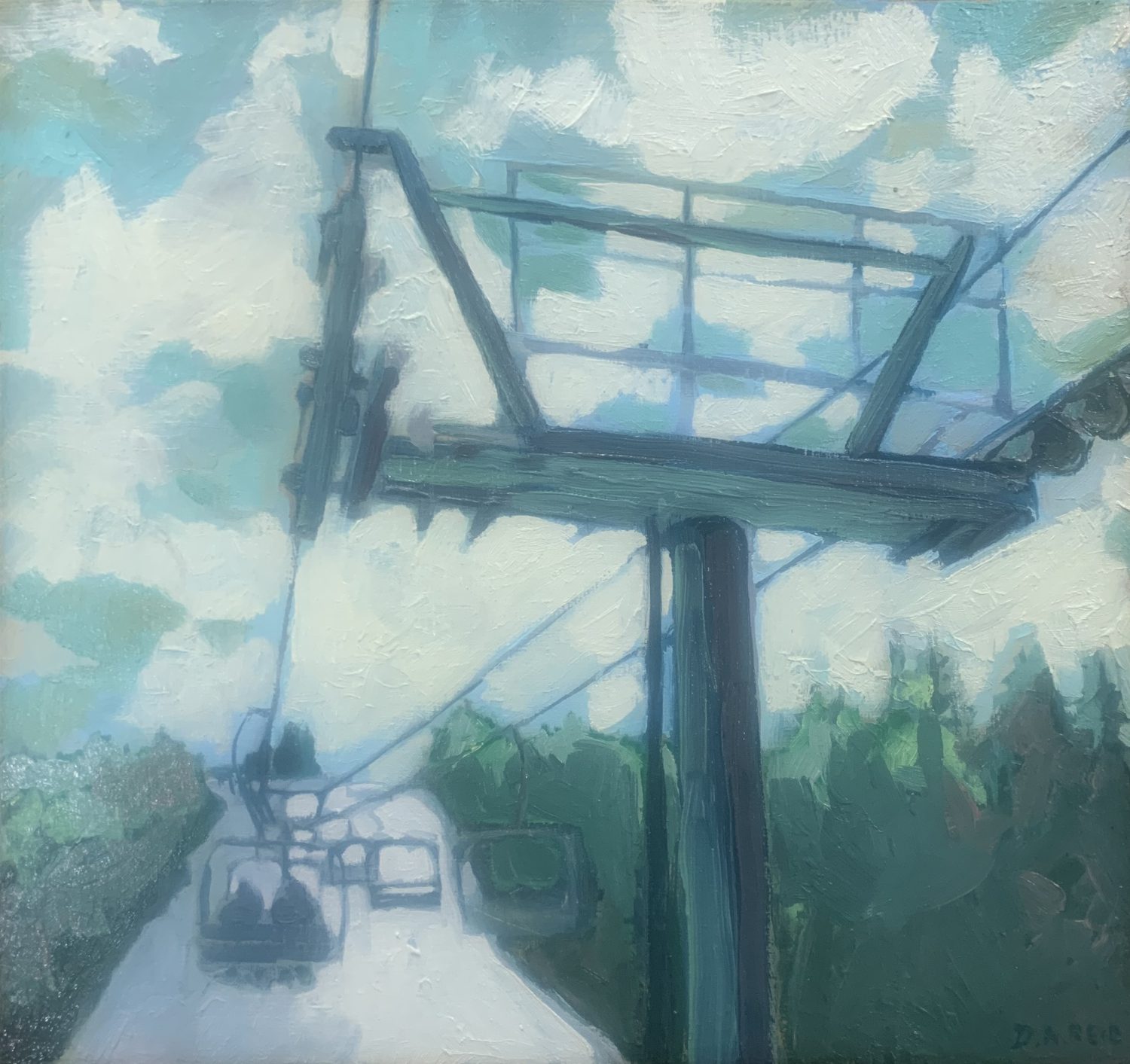 Lift, 2020, oil on panel, painted by Dennis Austin Reid